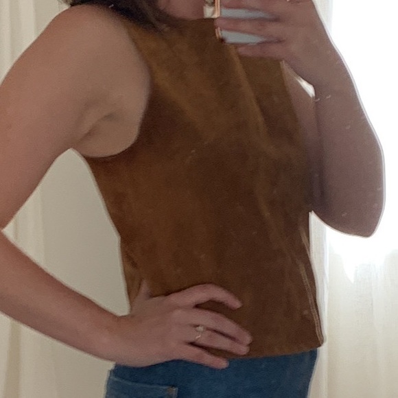 Tan leather suede shirt from Zara - Picture 2 of 2